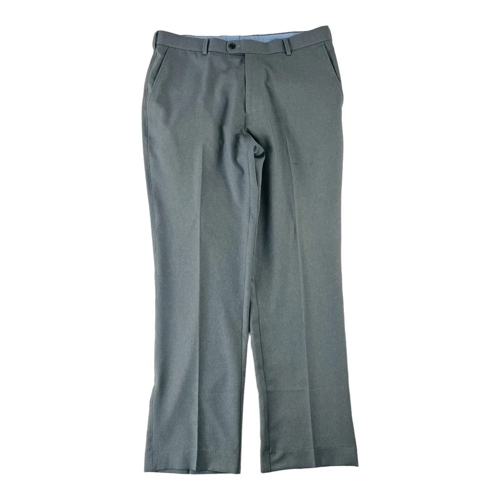 Peter MIllar Wicking Gray Flat Front Polyester Golf‎ Pants Mens Size 36X32